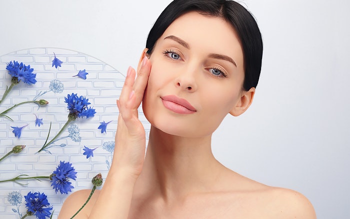 Fresh Young Woman Cornflowers Beauty Sustainable Natural Concept