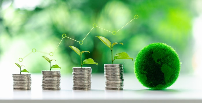 Stacks Of Coins Growing Green Plants Investment Concept Adobe Stock 854630698