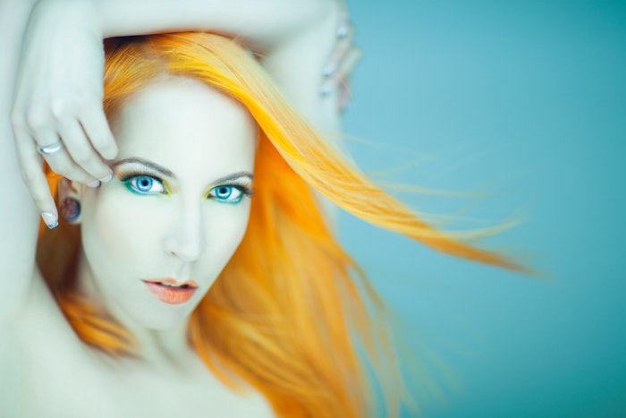 Bright Orange Haired Woman Very White Skin Clean And Fresh Look Adobe Stock 72429824