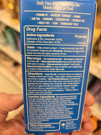 Vacation Stick Sunscreen Ingredients 20250223 120416