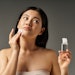 Beautiful Asian Woman Cleansing Face Some Acne Adobe Stock 718183258