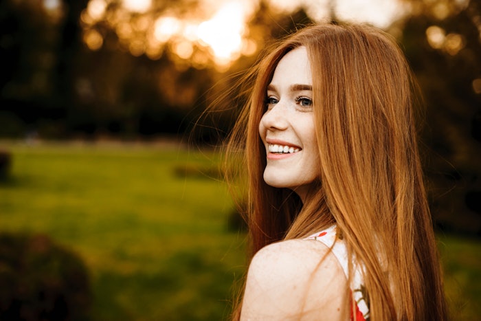 Beautiful Redhead Woman Outdoors Sunset Adobe Stock 273708306