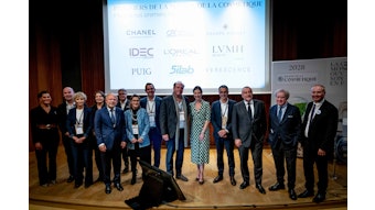 From L: Ségolène Leloutre (Cosmetic Valley), Sébastien Mnnier (PUIG), Brigitte Closs (Silab), Stéphanie Rott (Guerlain), Jean-Pierre Gorges (Chartres Metropole), Jérôme Hombourger (Credit Agricole Val de France), Caroline Plougastel (Chanel Parfums Beaute), Xavier Gaget (Groupe Pochet), Thomas Riou (Verescence), Céline Brucker (L'Oreal France), Cédric De Wavrechin (Group IDEC), Marc-Antoine Jamet (Cosmetic Valley), Jean-Michel Wilmotte (Wilmotte et Associes Architectes), Christophe Masson (Cosmetic Valley)