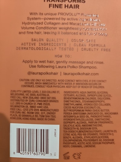 Laura Polko Volume Conditioner With Collagen Ingredients