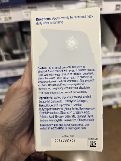 Neutrogena Collagen Bank Ingredients 081007 (1)