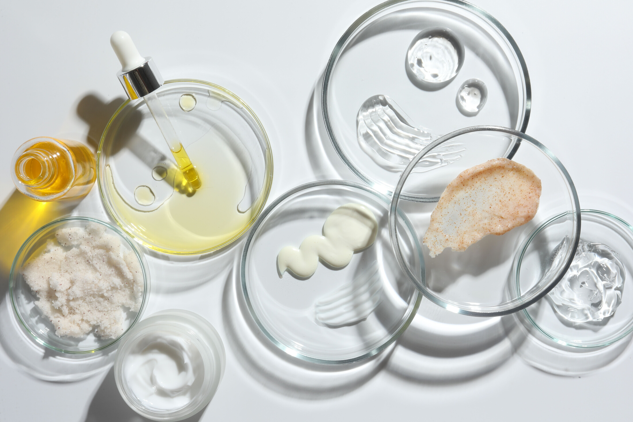 Cosmetic Ingredient Raw Materials Lab Discs Adobe Stock 903578369