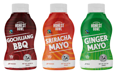 Brands are developing an array of spicy global flavors for condiments and sauces. Honest Bowl debuted a new line of Fairtrade Asian-inspired condiments, including Gochujang BBQ Sauce, Sriracha Mayo, and Thai Ginger Mayo varieties.