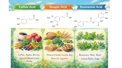 Figure 2. Prime phenolics found in coffee, mustard and rosemary.