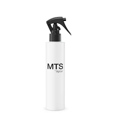 Aptar's MTS mini trigger provides ergonomic handling, multiple closure and nozzle options, and consistent dosing with a secure locking mechanism, supporting a wide range of fragrance, body, and hair mist uses.